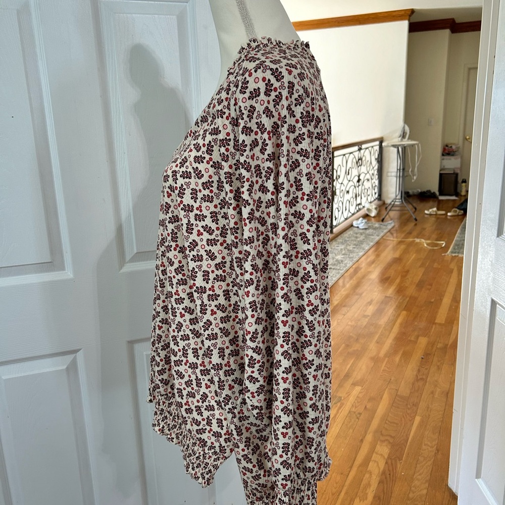 Torrid Crème Floral Long Sleeve Top in Women’s Sz 4X - Picture 7 of 7